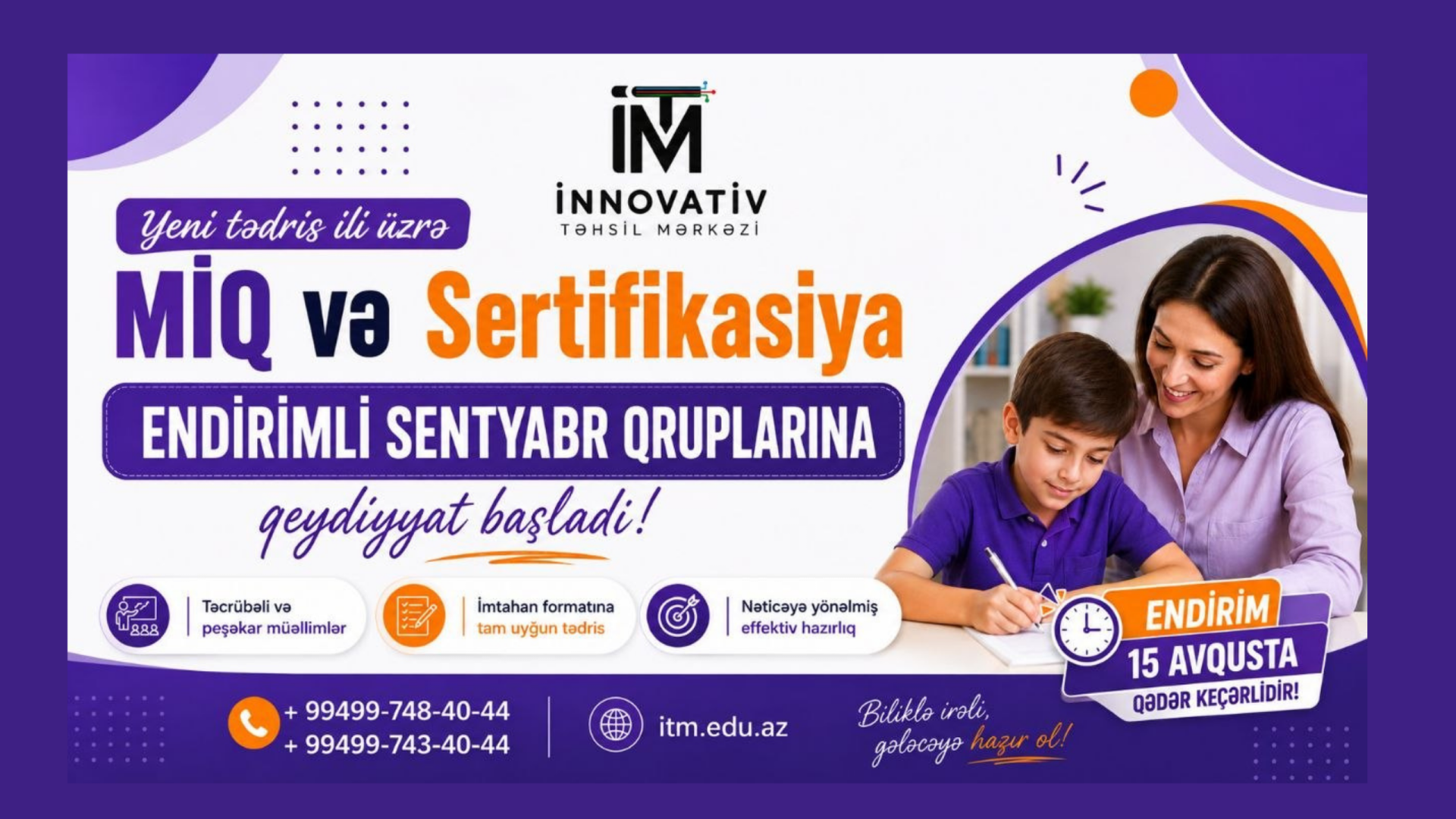 YENİ TƏDRİS ili üzrə Miq və Sertifikasiya hazırlıqlarına qeydiyyat başladı!