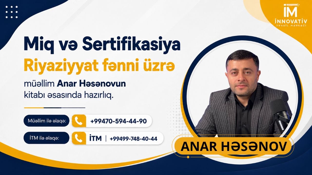 MİQ və Sertifikasiya — Cəbr (orta və güclü qrup) — Anar Həsənov 