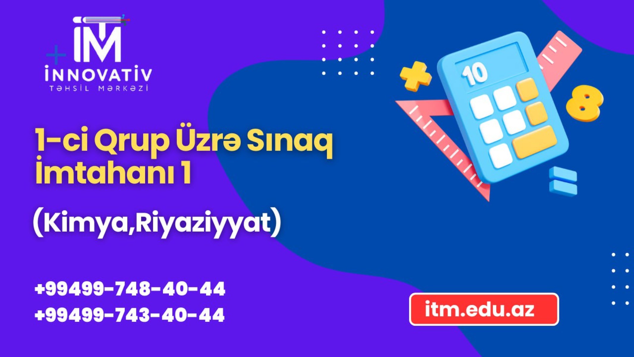 Riyaziyyat və Kimya Blok Sınaq İmtahanı 1