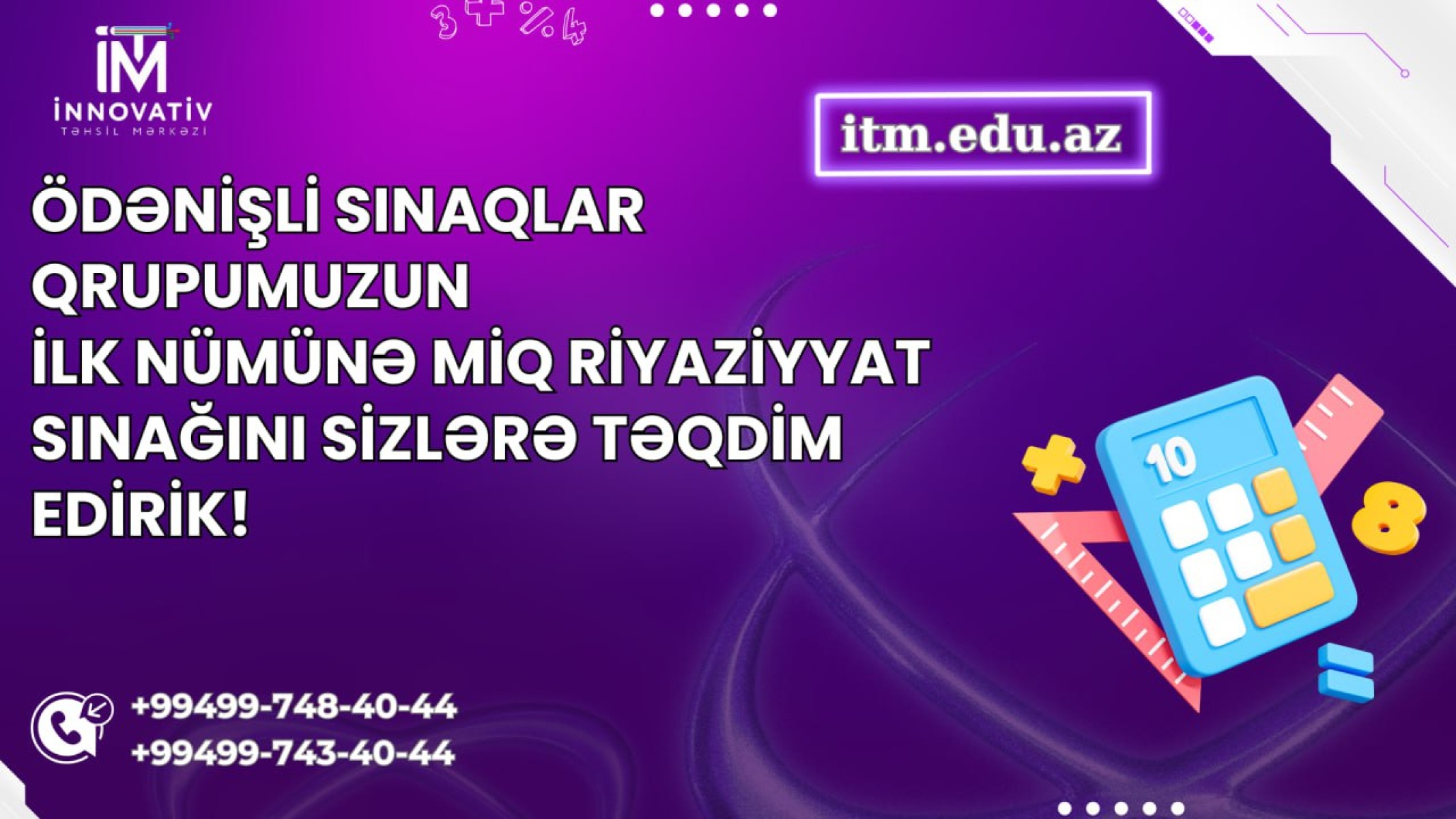 Riyaziyyat və Kurikulum Miq Sınaq İmtahanı-3