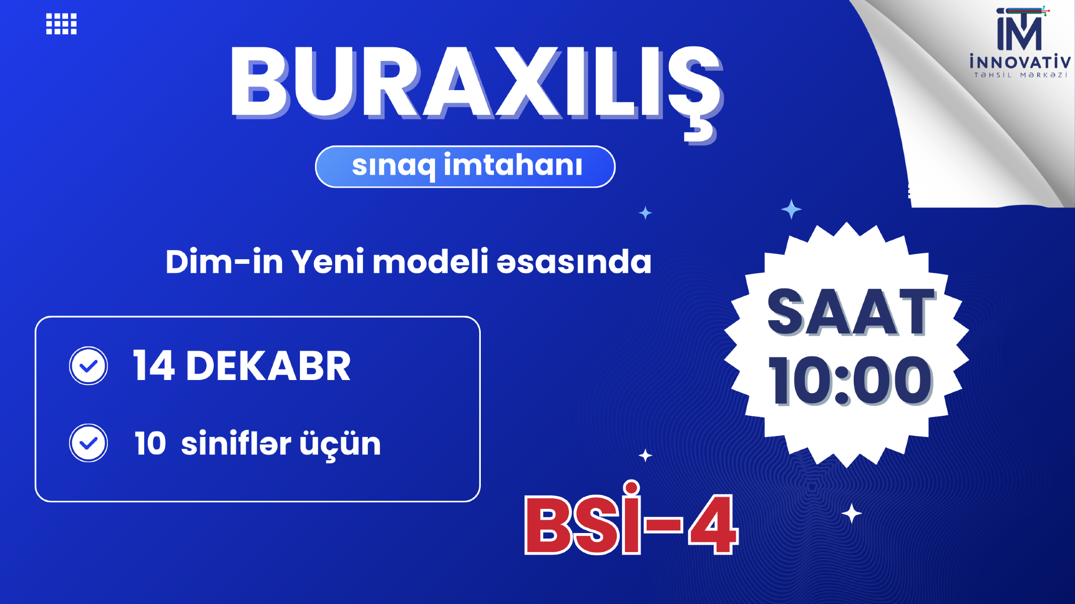 Buraxılış Sınaq imtahanı. 10 sinif -BSİ 4