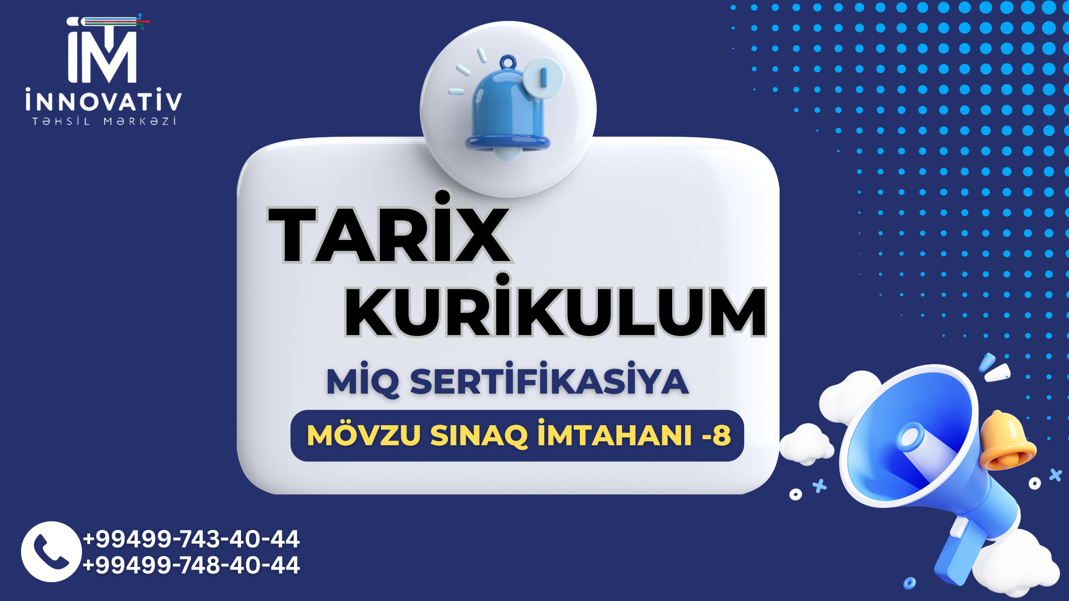TARİX Fənnindən- MİQ və Sertifikasiya Sınağı. MSİ 8