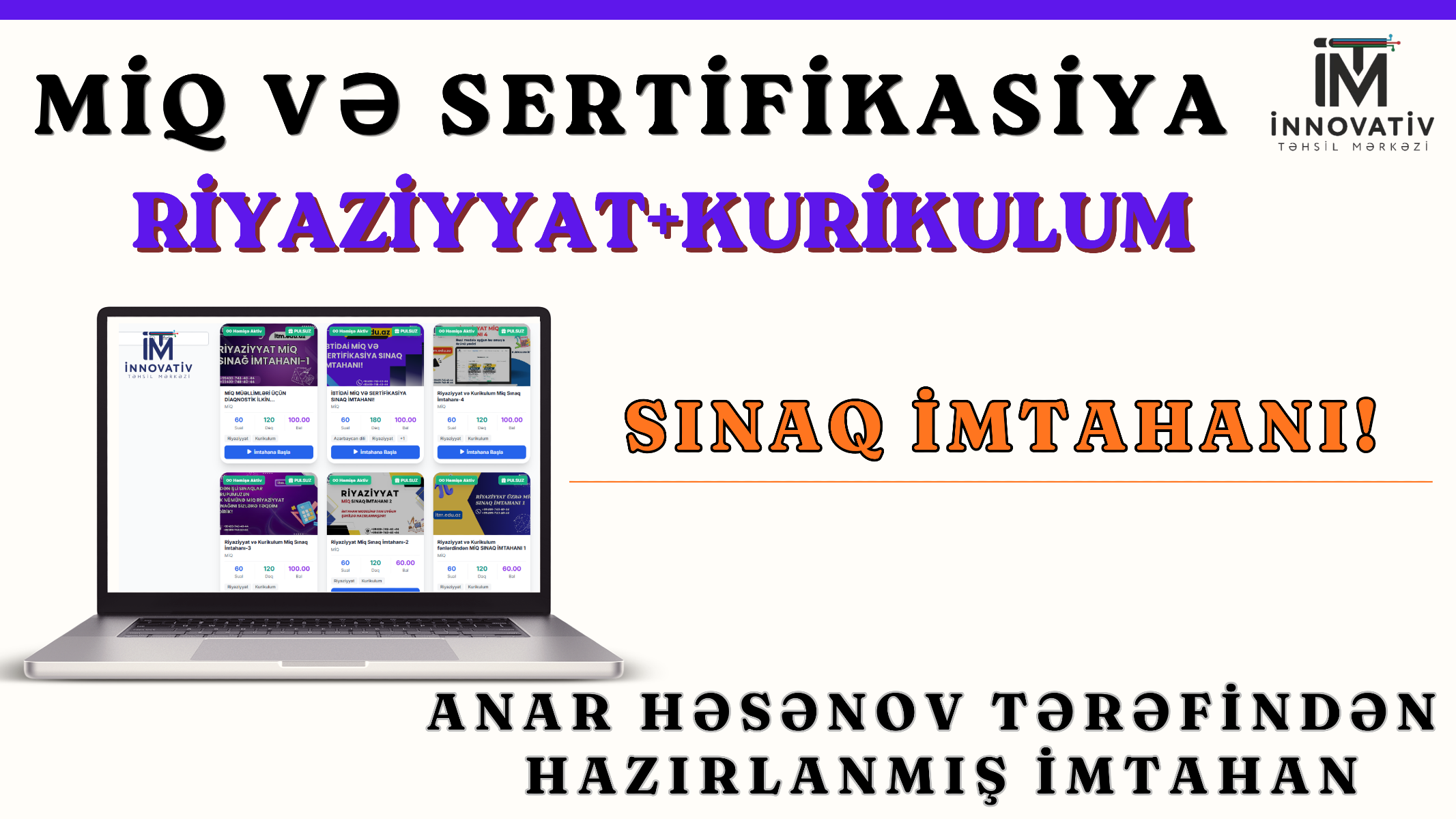 Riyaziyyat və Kurikulum – MIQ və Sertifikasiya Tam Proqram Sınaq İmtahanı #1