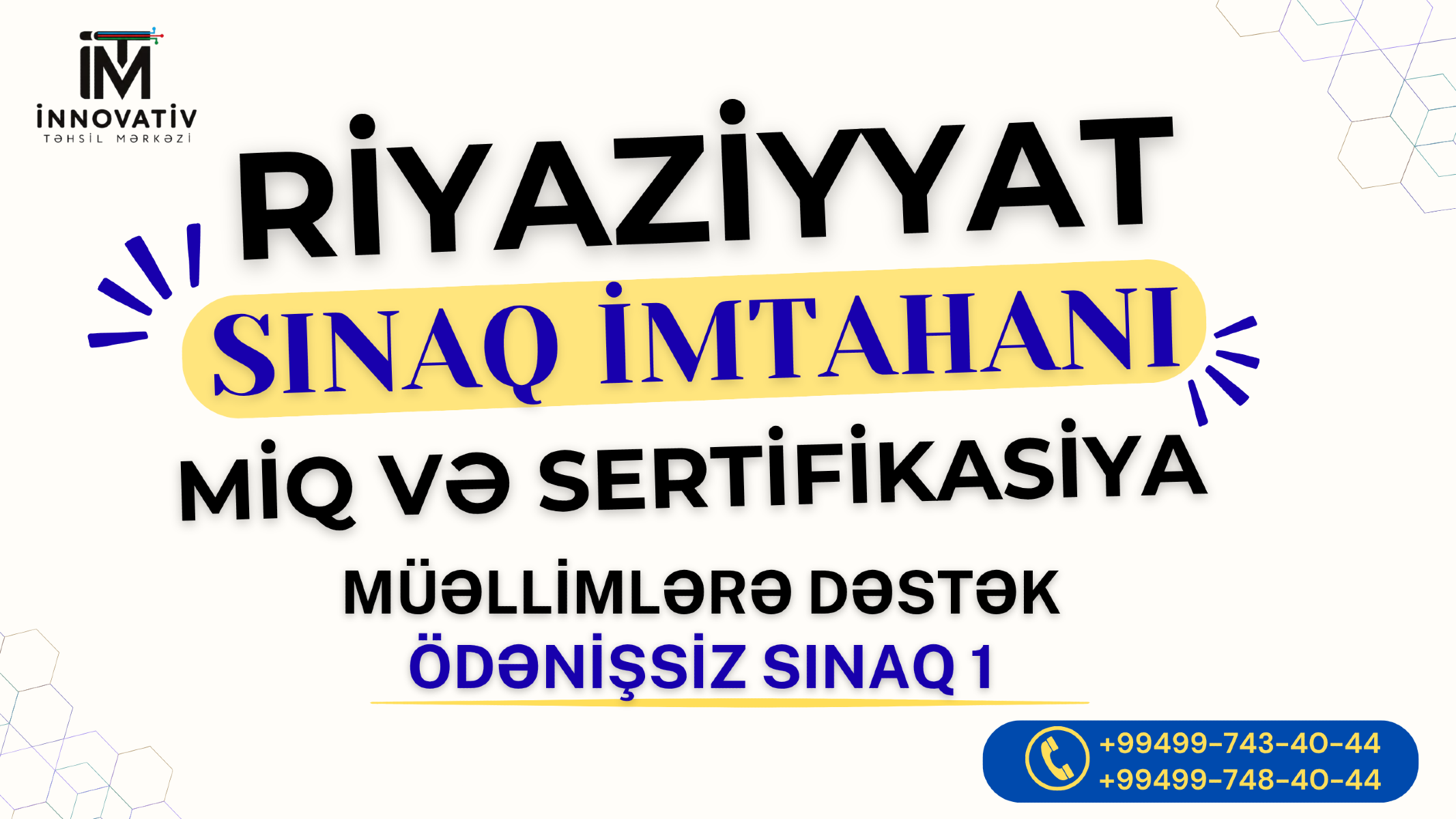 2026 MIQ & Sertifikasiya Riyaziyyat Sınağı – 01 (Müəllimlərə tam dəstək)