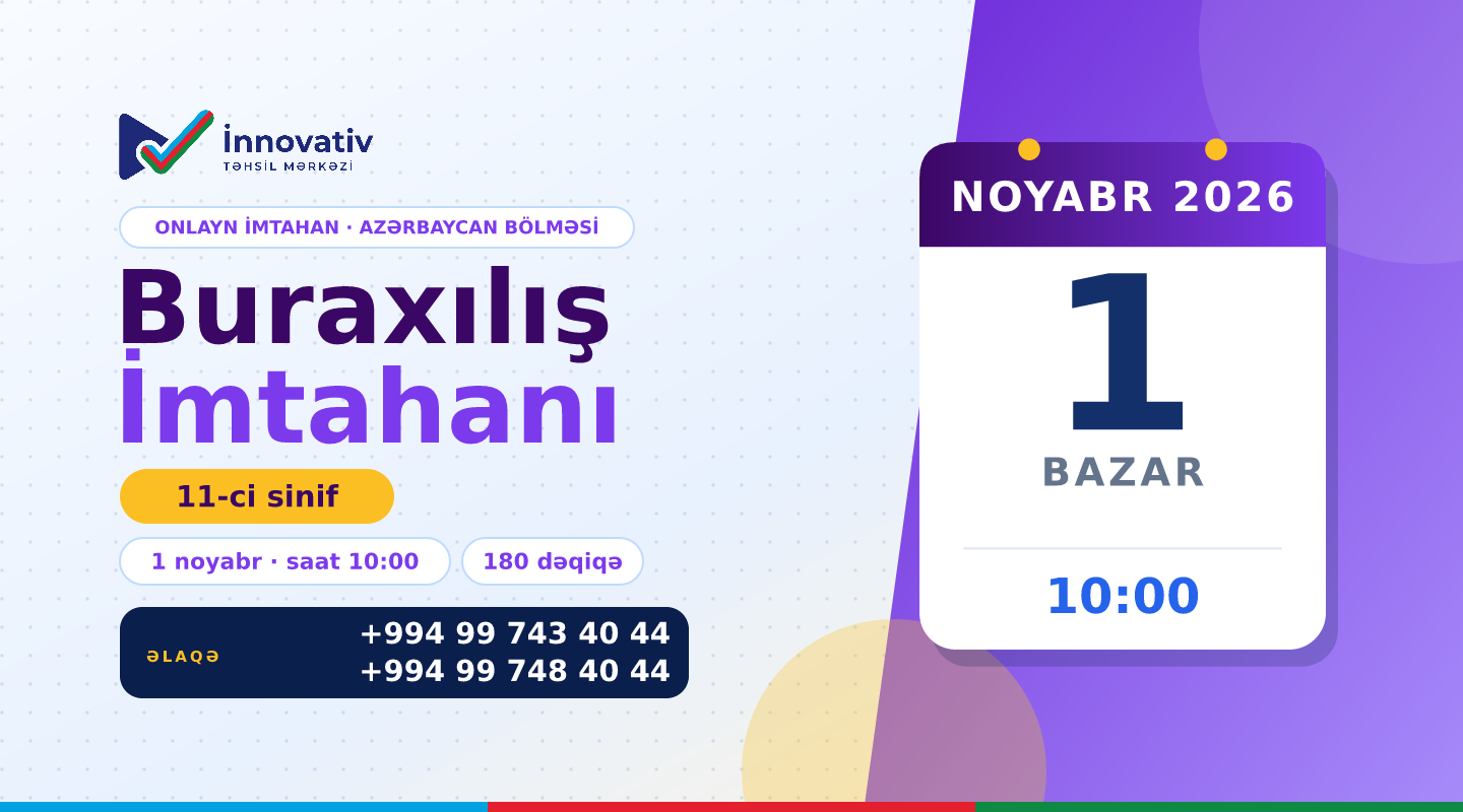 1 Noyabr Buraxılış imtahanı. 11 sinif Posteri