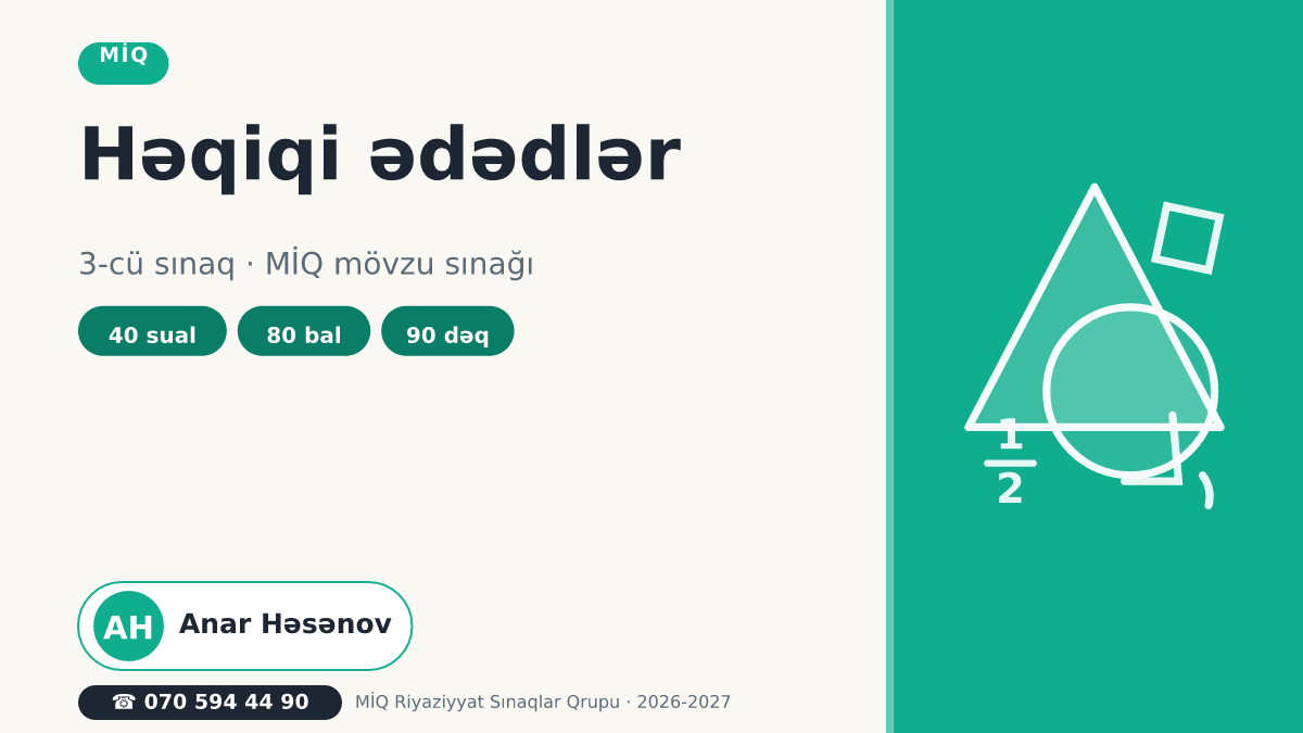 3-cü Sınaq (MİQ): Həqiqi ədədlər Posteri