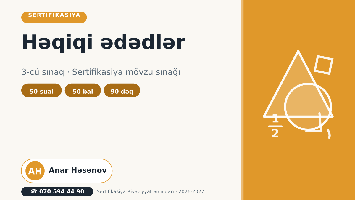 3-cü Sınaq (Sertifikasiya): Həqiqi ədədlər Posteri