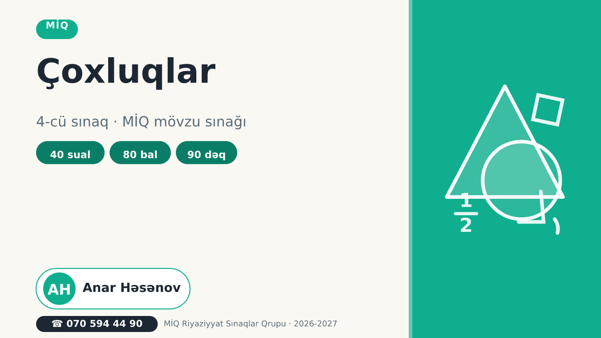 4-cü Sınaq (MİQ): Çoxluqlar Posteri