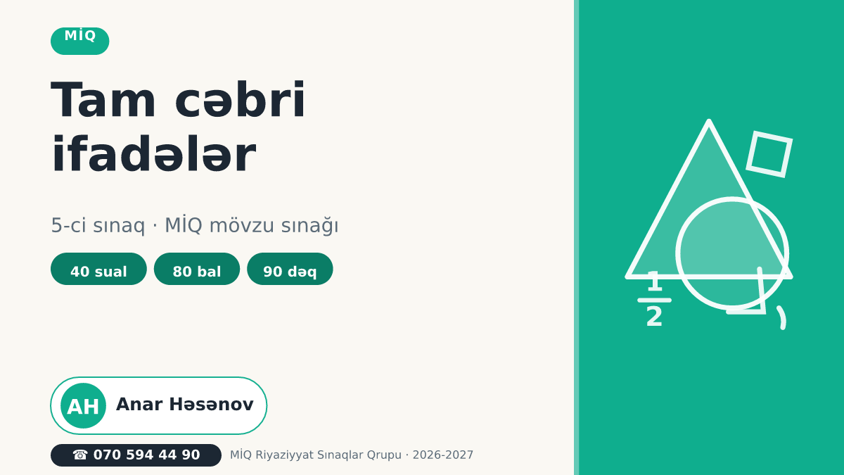 5-ci Sınaq (MİQ): Tam cəbri ifadələr Posteri