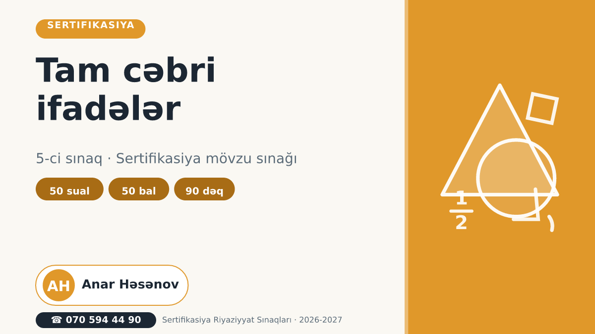 5-ci Sınaq (Sertifikasiya): Tam cəbri ifadələr Posteri