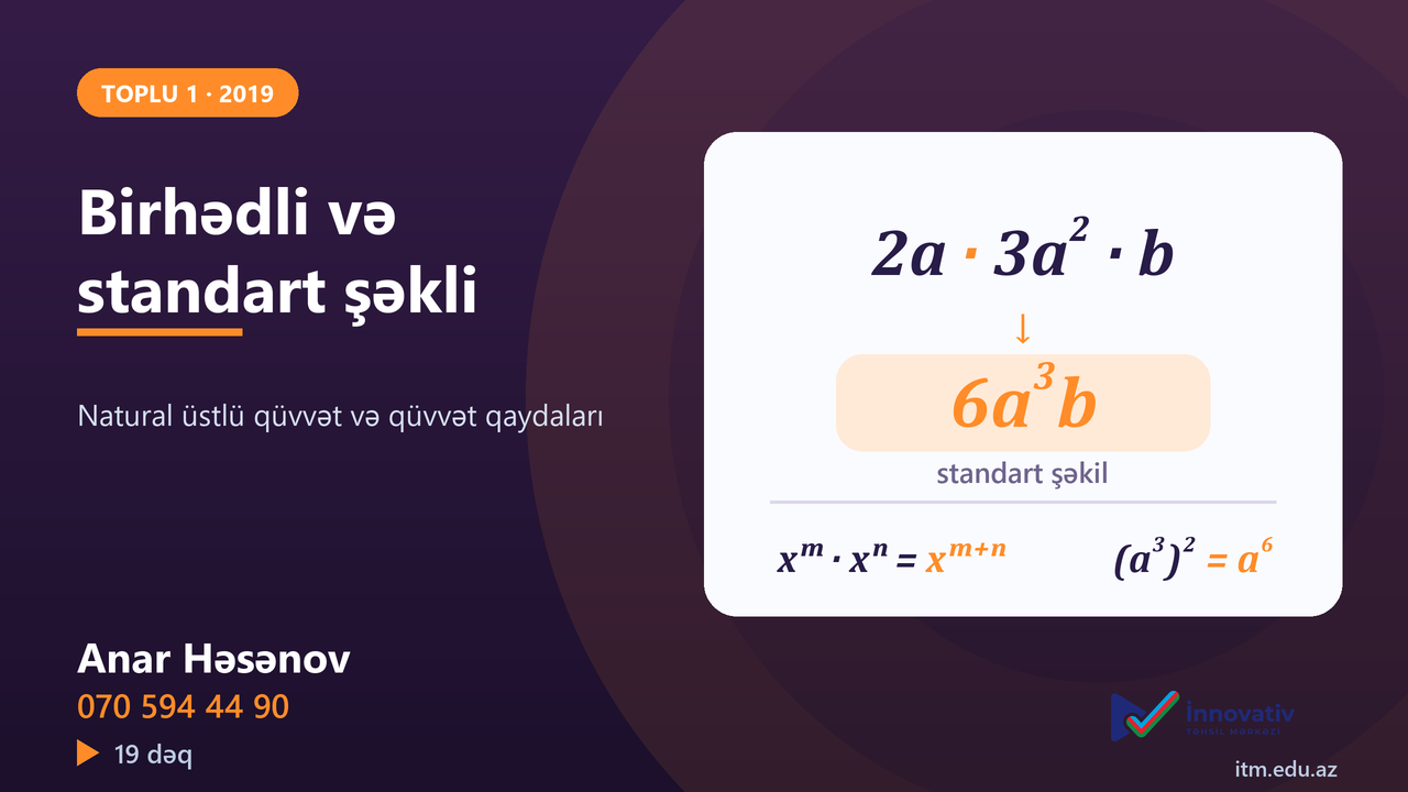 Birhədli və onun standart şəkli. Natural üstlü qüvvət (Toplu 1, 2019)