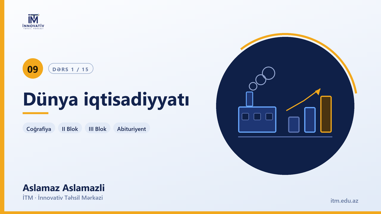 Dünya iqtisadiyyatı. Təbii resurslar və onların təsərrüfat əhəmiyyəti.
