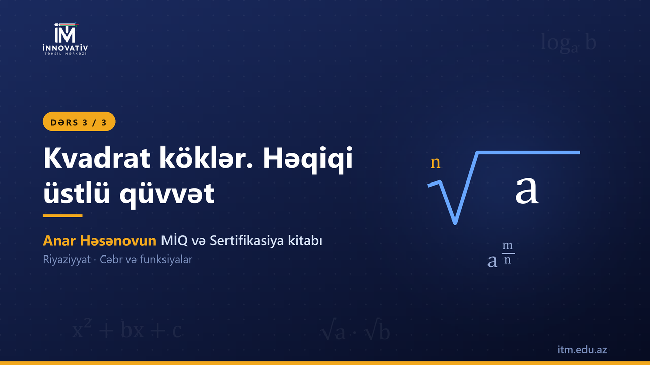 Köklər 2 — Anar Həsənovun MİQ/Sertifikasiya kitabından