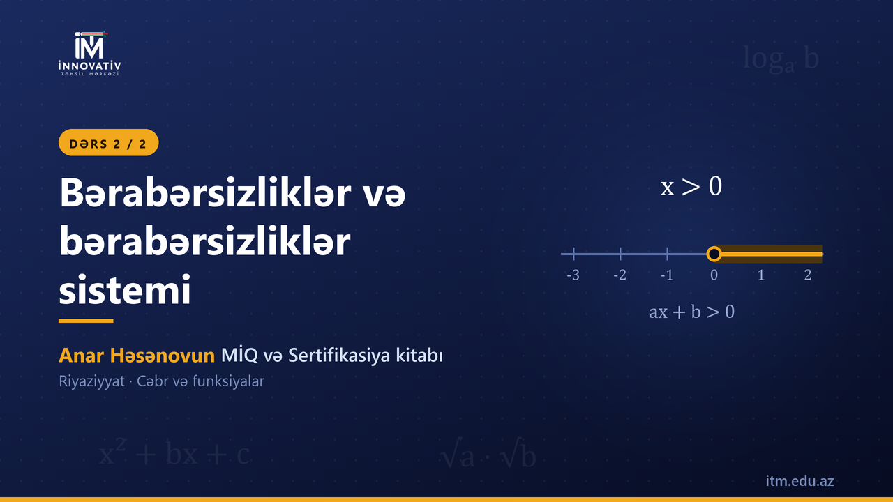 Bərabərsizliklər 2 — Anar Həsənovun MİQ/Sertifikasiya kitabından