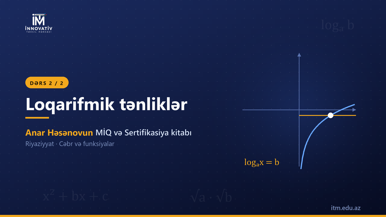 Loqarifmik tənliklər 2 — Anar Həsənovun MİQ/Sertifikasiya kitabından