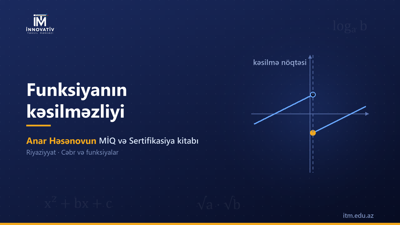Funksiyanın kəsilməzliyi — Anar Həsənovun MİQ/Sertifikasiya kitabından
