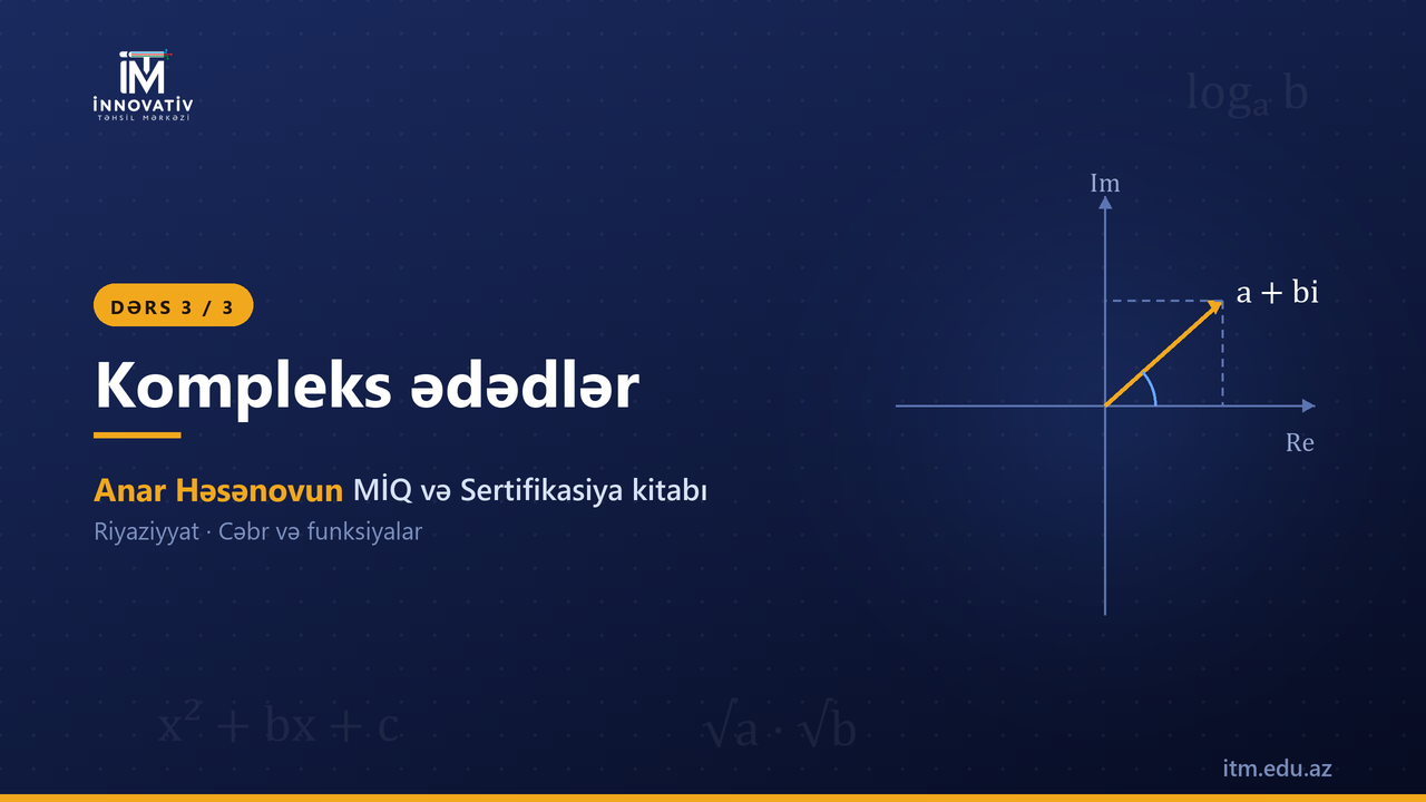 Kompleks ədədlər 3 — Anar Həsənovun MİQ/Sertifikasiya kitabından