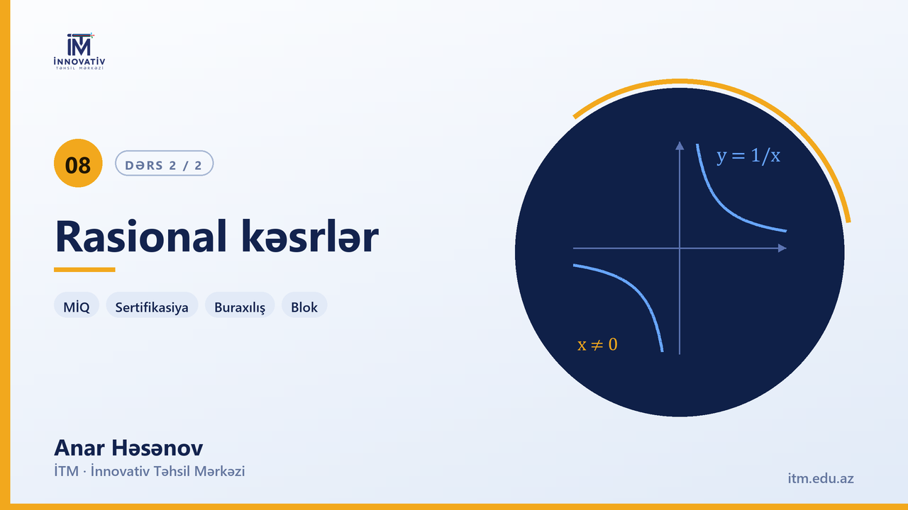 Rasional Kəsrlər dərs 2 .101-son — Anar Həsənov | Riyaziyyat hazırlıq