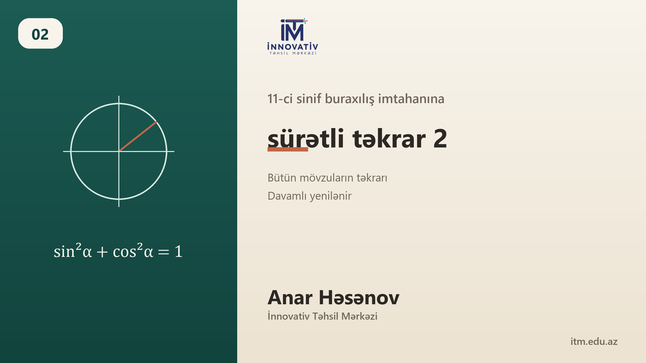 11-ci sinif buraxılış imtahanına sürətli təkrar 2
