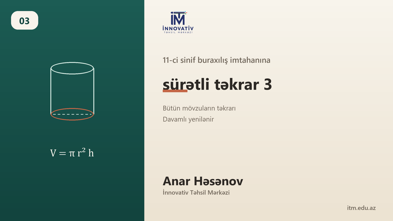 11-ci sinif buraxılış imtahanına sürətli təkrar 3