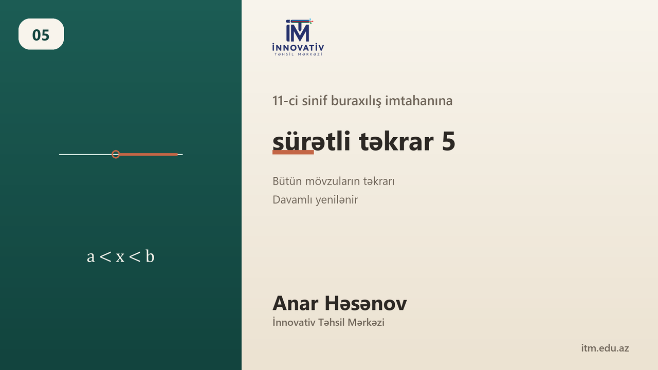 11-ci sinif buraxılış imtahanına sürətli təkrar 5