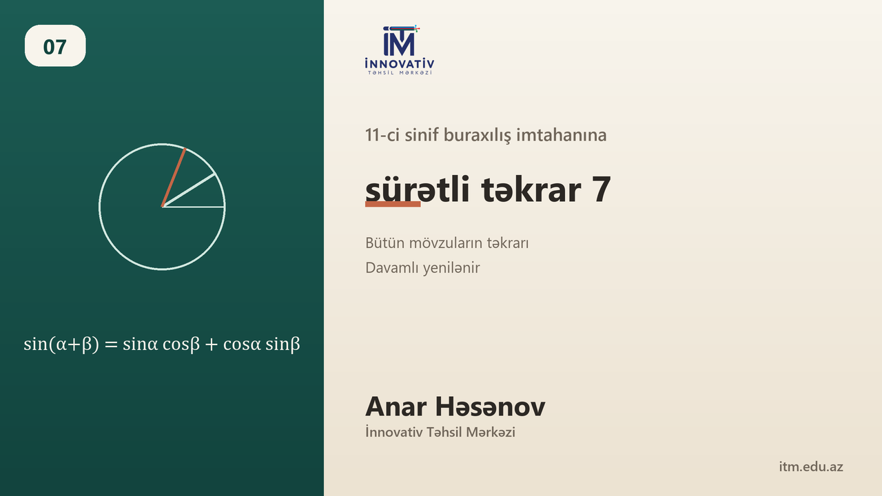 11-ci sinif buraxılış imtahanına sürətli təkrar 7