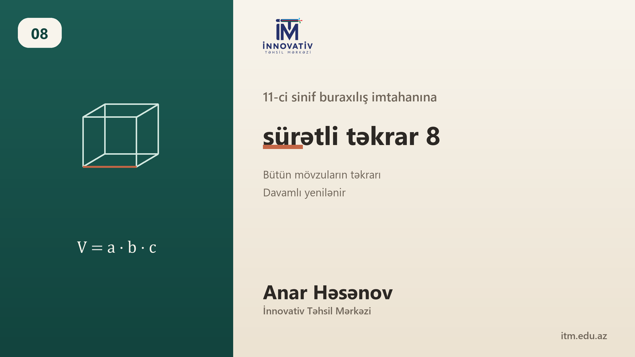 11-ci sinif buraxılış imtahanına sürətli təkrar 8