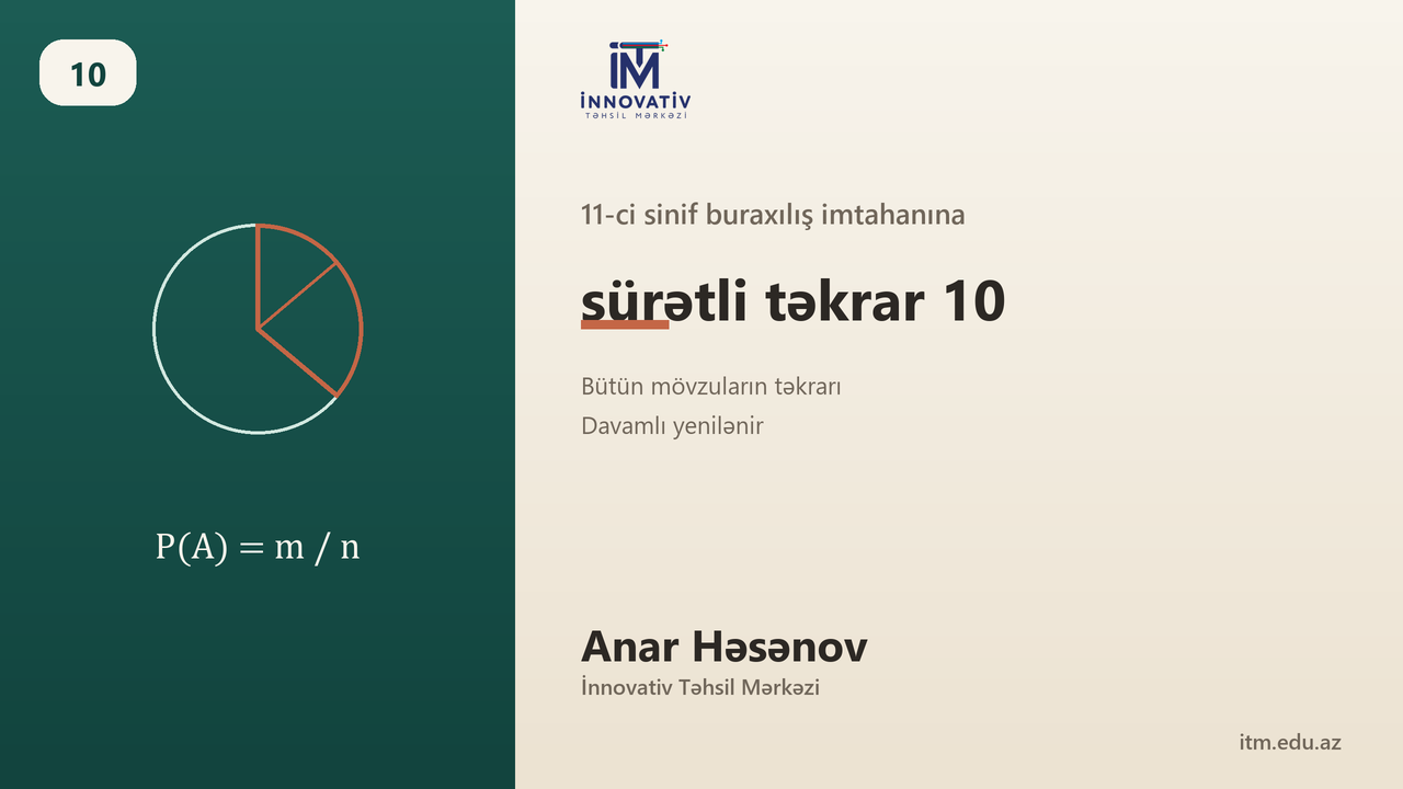 11-ci sinif buraxılış imtahanına sürətli təkrar 10