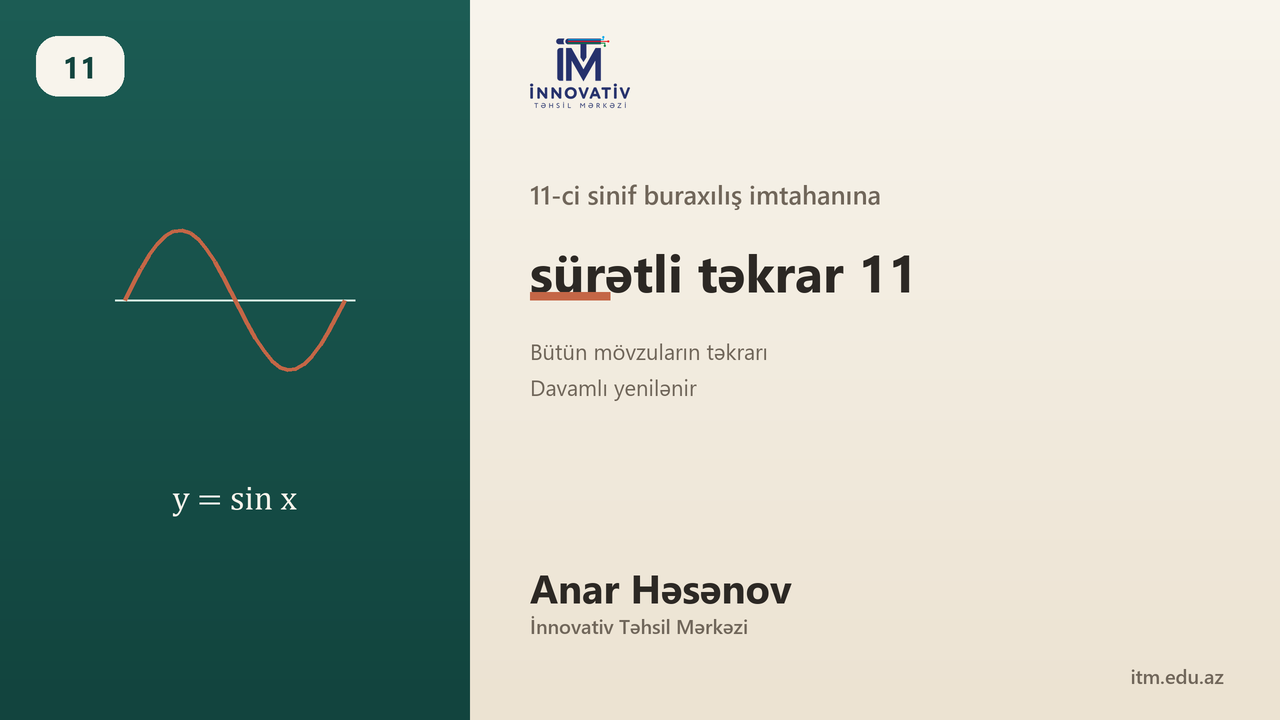 11-ci sinif buraxılış imtahanına sürətli təkrar 11