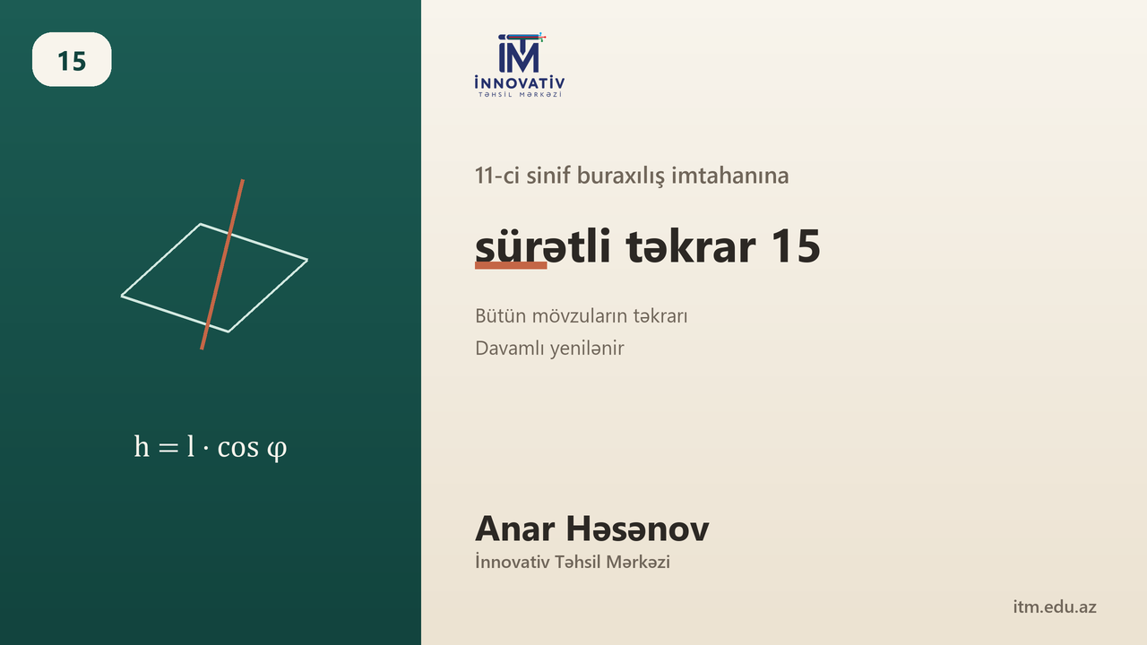 11-ci sinif buraxılış imtahanına sürətli təkrar 15