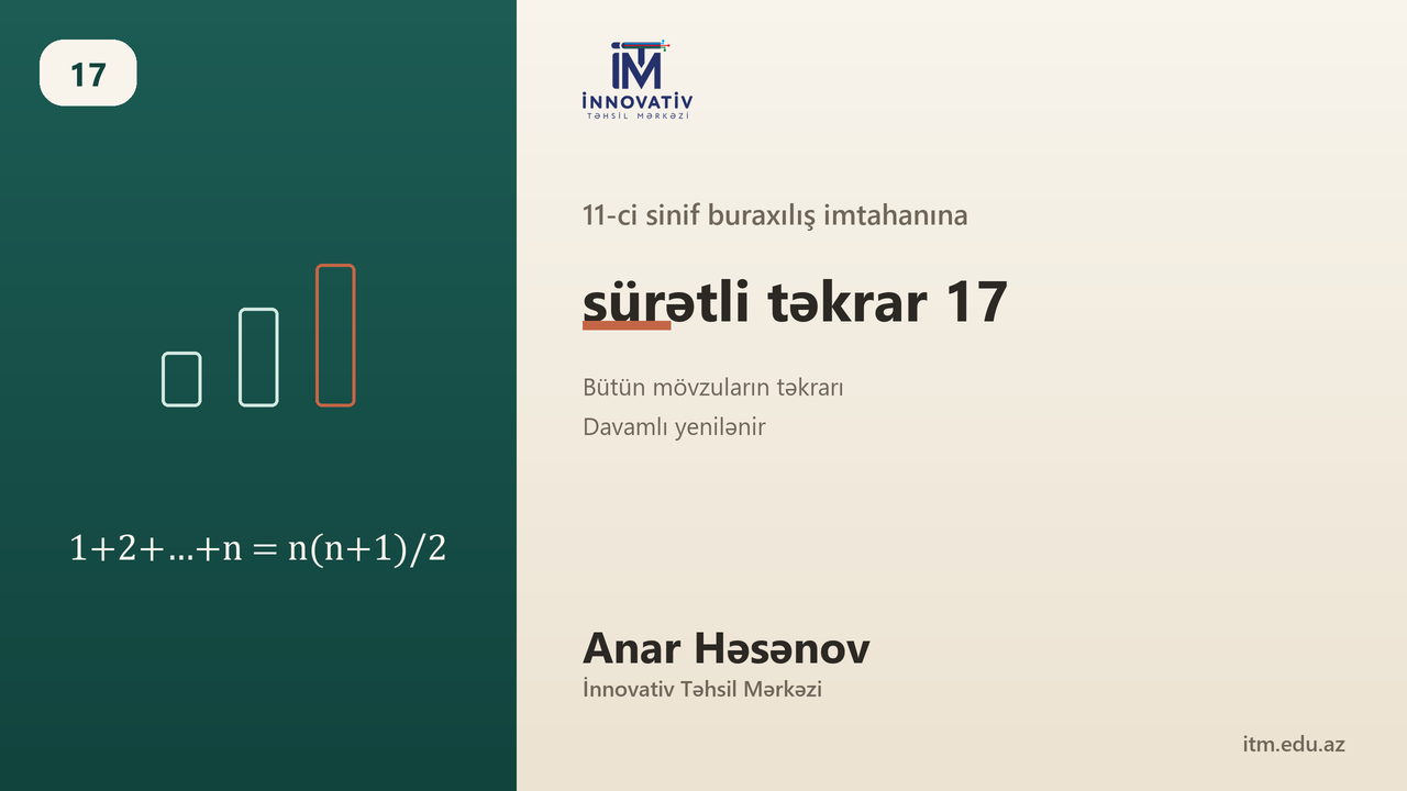 11-ci sinif buraxılış imtahanına sürətli təkrar 17