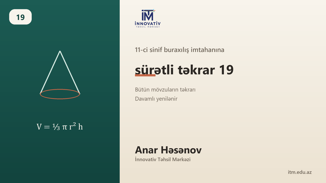 11-ci sinif buraxılış imtahanına sürətli təkrar 19