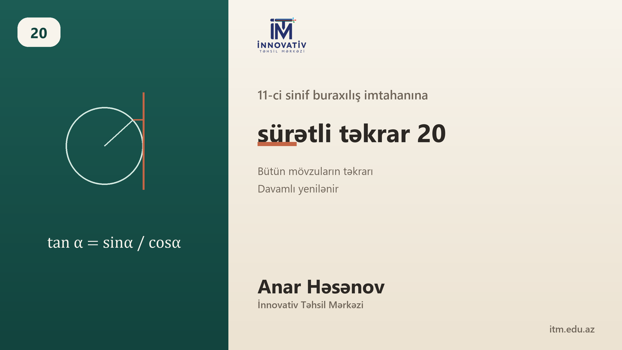 11-ci sinif buraxılış imtahanına sürətli təkrar 20
