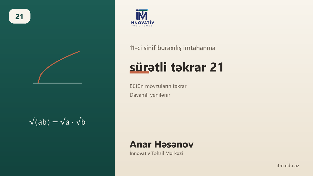 11-ci sinif buraxılış imtahanına sürətli təkrar 21
