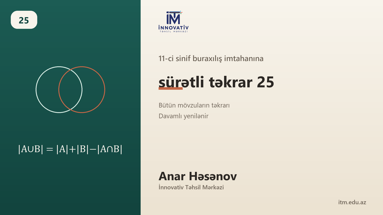 11-ci sinif buraxılış imtahanına sürətli təkrar 25