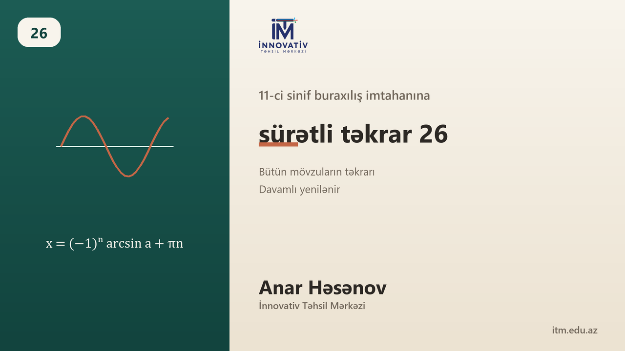 11-ci sinif buraxılış imtahanına sürətli təkrar 26