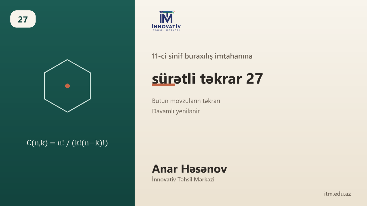 11-ci sinif buraxılış imtahanına sürətli təkrar 27