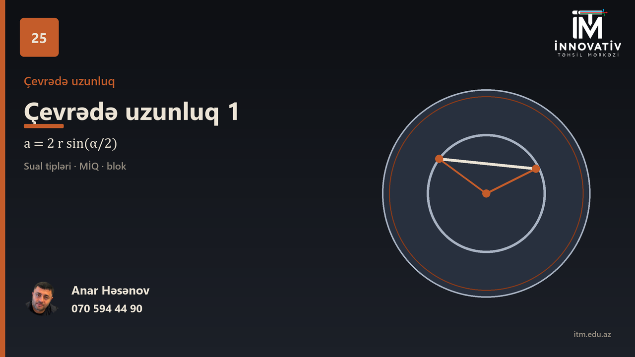 Çevrədə uzunluq 1
