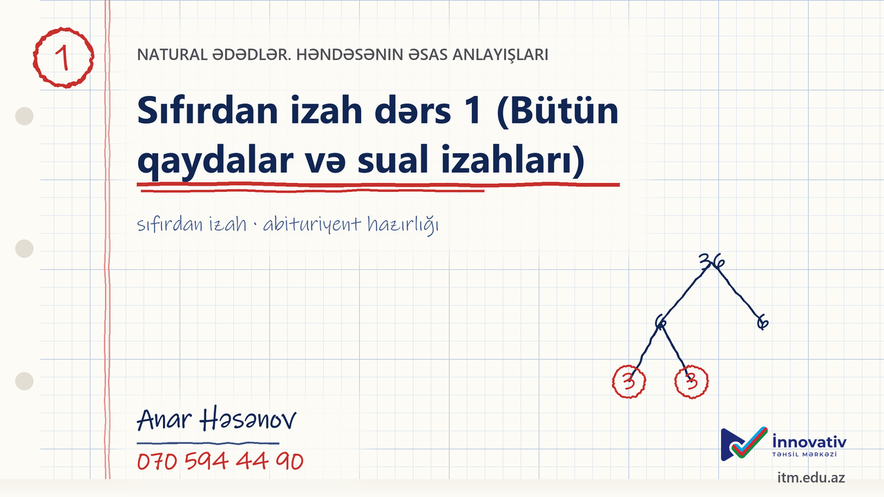 Natural ədədlər — Sıfırdan izah dərs 1 (Bütün qaydalar və sual izahları)