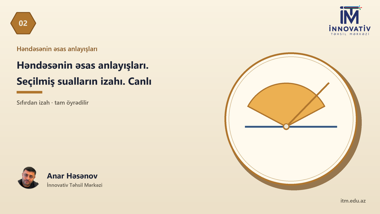 Həndəsənin əsas anlayışları. Seçilmiş sualların izahı. Canlı Zoom dərsi (17 Sentyabr 2026) — Anar Həsənov | Sıfırdan, isbatlarla