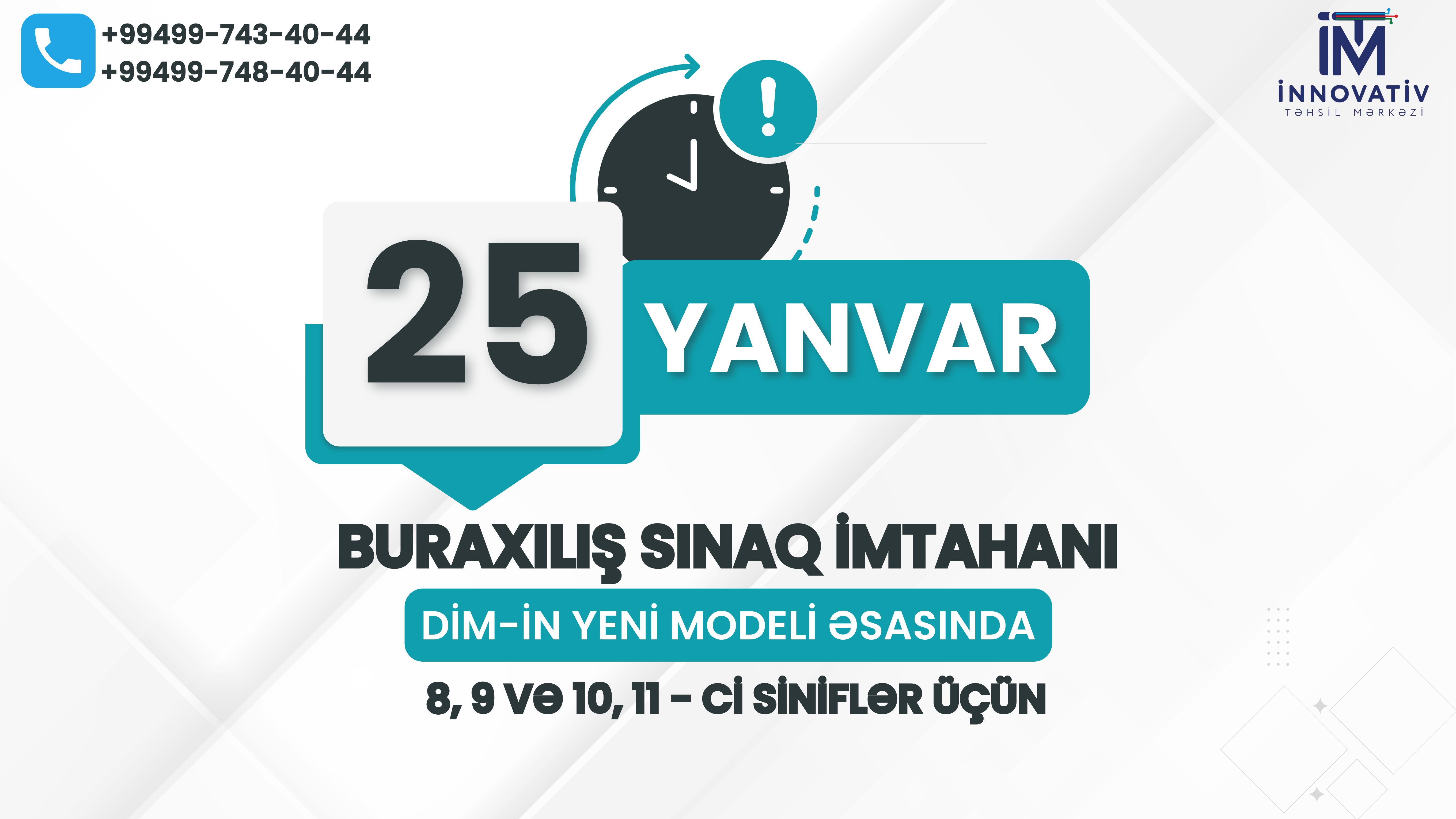 25 YANVAR Buraxılış sınaq imtahanı - BSİ 5 Mövzu proqramı