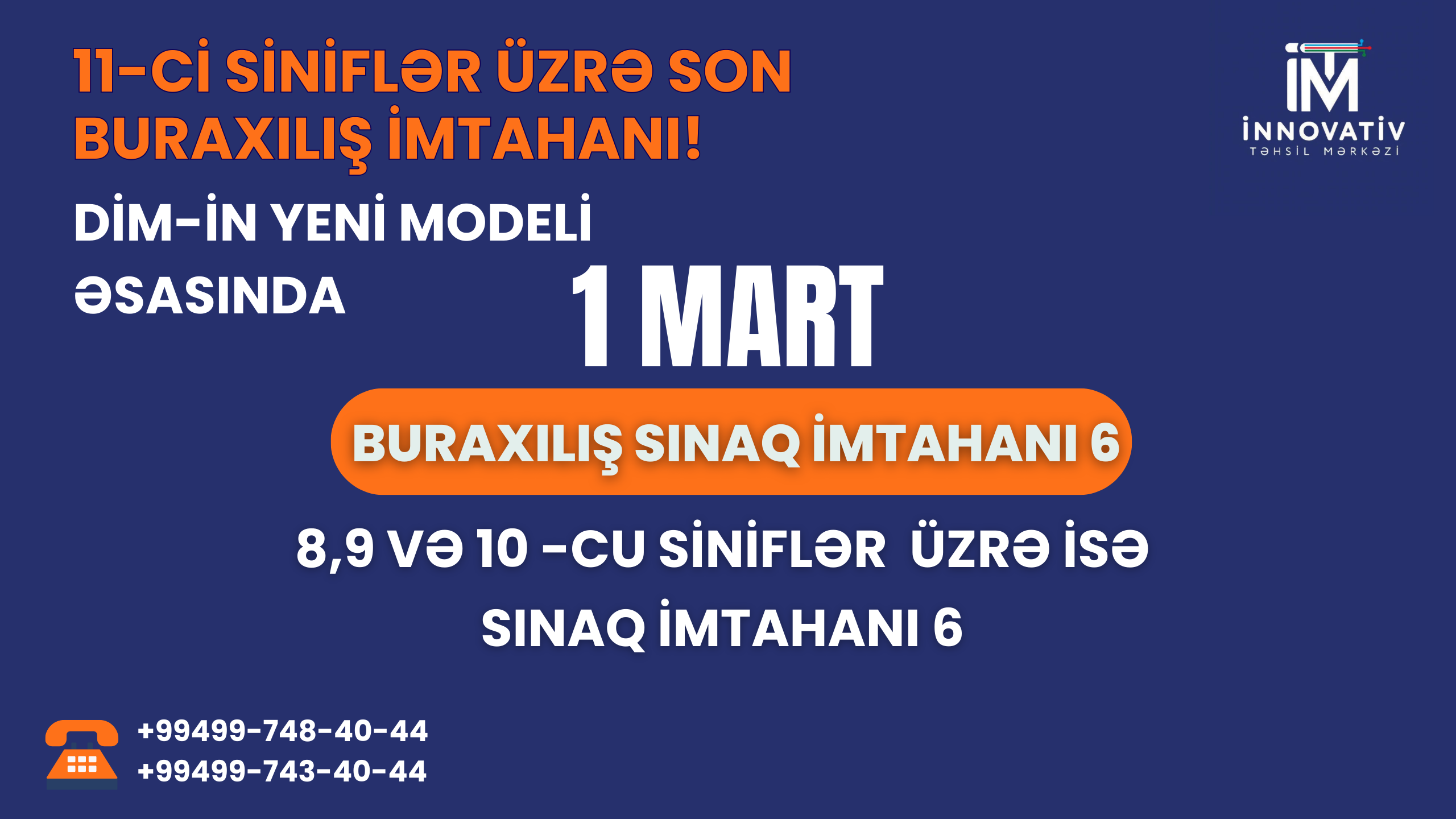 BURAXILIŞ SINAQ İMTAHANI BSİ -6!