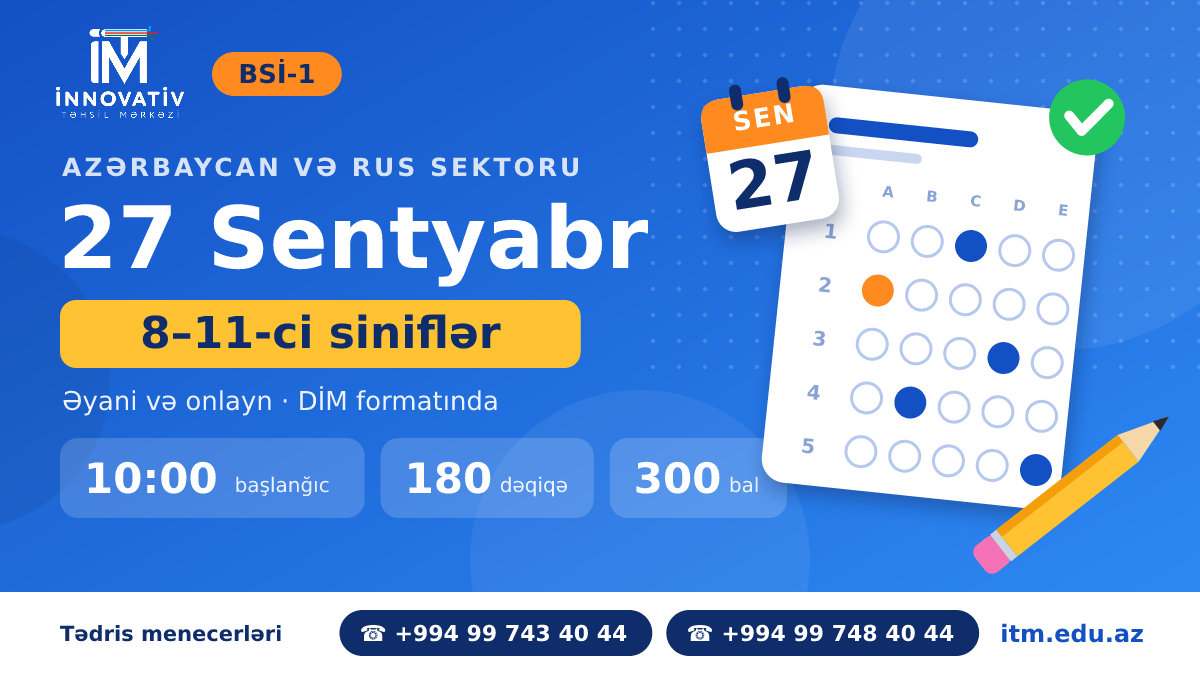 27 sentyabrda BSİ-1 buraxılış sınağı: Azərbaycan və rus sektoru, əyani və onlayn