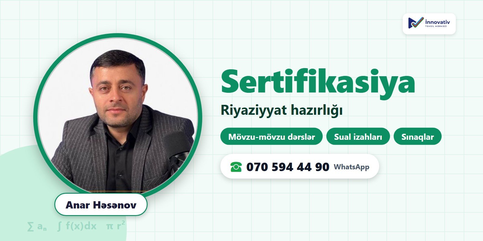 Sertifikasiya Riyaziyyat — Anar Həsənov